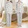Women's Whimsical Pink Rose Teal Desert Pattern with Cowboy Boots, Bull Skulls & Cacti Satin Pajamas Set - 1