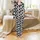 Minimalist Art Lovers' High-Contrast Black White Abstract Organic Interlocking Tessellation Graphic Satin Pajamas Set - 2