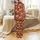 Highland Cow Lovers' Whimsical Flat Art Highland Cattle Thistle Heather Seamless Pattern Deep Crimson Red & Creamy Gold Satin Pajamas Set - 3