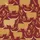 Highland Cow Lovers' Whimsical Flat Art Highland Cattle Thistle Heather Seamless Pattern Deep Crimson Red & Creamy Gold Satin Pajamas Set - 4