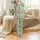 Highland Cow Lovers' Whimsical Folk Art Cows Vibrant Serape Sombrero Pastel Mint Green Pattern Satin Pajamas Set - 2