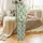 Highland Cow Lovers' Whimsical Folk Art Cows Vibrant Serape Sombrero Pastel Mint Green Pattern Satin Pajamas Set - 3