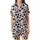 Cow Lovers' Playful Pure White Black Pink Cartoon Cows Spots Hearts Stars Pattern Satin Short-Sleeve Pajamas Set - 2