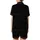Minimalist Design Lovers' Deep Black Charcoal Interlocking Line Subtle Grid Satin Short-Sleeve Pajamas Set - 3