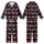 Empowered Style Aficionados' Black Red White Flat Vector Crown KING Queen Interlocking Pattern Kid Satin Pajamas Set - 1
