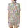 Cat Lovers' Kawaii Pastel Pink Blue Yellow Cat Crowd Seamless Pattern Satin Short-Sleeve Pajamas Set - 3