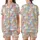 Cat Lovers' Kawaii Pastel Pink Blue Yellow Cat Crowd Seamless Pattern Satin Short-Sleeve Pajamas Set - 1