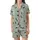 Cat Lovers' Whimsical Urban Cats Minimalist Sage Green Line Art Black Silhouette Pattern Satin Short-Sleeve Pajamas Set - 2