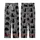 Cat Lovers' Whimsical Black Cat Silhouette Repeating Pattern Tiny Hearts White Dot Eyes Heather Dark Grey Kid Satin Pajamas Set - 3