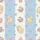 Pastel Dreamers' Whimsical Hand-Drawn Sleeping Cats Pink Bows Blue Flowers Cupcakes Soft Pastel Blue Off-White Knit Bands Satin Short-Sleeve Pajamas Set - 4