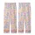 Cat Lovers' Whimsical Hand-Drawn Pastel Pink Blue Yellow Purple Cartoon Cat Repeating Pattern Kid Satin Pajamas Set - 3