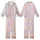 Cat Lovers' Whimsical Hand-Drawn Pastel Pink Blue Yellow Purple Cartoon Cat Repeating Pattern Kid Satin Pajamas Set - 1