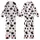 Modern Fashion Enthusiasts' Playful White Black Pastel Pink Organic Cow Blotches Kid Satin Pajamas Set - 1
