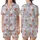 Baby Animal Lovers' Whimsical Sleepy Highland Cow Seamless Pattern in Soft Blue and Muted Gray with Twinkling Stars Satin Short-Sleeve Pajamas Set - 1