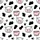 Cow Lovers' Whimsical Cartoon Cow Pattern: Black Spots, Pink Snouts, Udders, Hoof Prints, White Background Satin Short-Sleeve Pajamas Set - 4