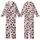 Whimsical Style Lovers' Pale Mauve Pink Cow Spot Happy Cartoon Faces & Pink Heart Pattern Kid Satin Pajamas Set - 1