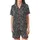 Minimalist Style Enthusiasts' High Contrast Flat Graphic Organic Irregular Black Blotches Pattern Satin Short-Sleeve Pajamas Set - 2