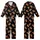 Highland Cow Lovers' Cute Fluffy Calf Warm Brown Leopard Bow Black All-Over Pattern Kid Satin Pajamas Set - 85MOM9HBVZ