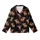 Highland Cow Lovers' Cute Fluffy Calf Warm Brown Leopard Bow Black All-Over Pattern Kid Satin Pajamas Set - 2