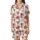 Women's Whimsical Western Pink Bow Cowgirl Hat Longhorn Cactus Pattern Satin Short-Sleeve Pajamas Set - 2