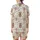 Highland Cow Lovers' Whimsical Watercolor Shaggy Brown Cow Dusty Rose Peach Yellow Green Floral Pattern Satin Short-Sleeve Pajamas Set - 3