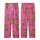 Whimsical Style Fans' Fluffy Brown Baby Highland Cow Leopard Bow Fuchsia Pink Illustrative Pattern Kid Satin Pajamas Set - 5FKK5FCV8V
