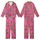 Whimsical Style Fans' Fluffy Brown Baby Highland Cow Leopard Bow Fuchsia Pink Illustrative Pattern Kid Satin Pajamas Set - 1