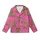 Whimsical Style Fans' Fluffy Brown Baby Highland Cow Leopard Bow Fuchsia Pink Illustrative Pattern Kid Satin Pajamas Set - 2