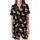 Cow Lovers' Whimsical Brown Tan Cows Red Bows Sassy White Text Black Seamless Pattern Satin Short-Sleeve Pajamas Set - 2