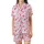 Pink Western Enthusiasts' Playful Pink & Hot Pink Cowgirl Boot Cactus Star Pattern Satin Short-Sleeve Pajamas Set - 2