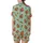 Whimsical Animal Lovers' Pastel Mint Green Highland Cow Golden Sunflower Rustic Repeat Design Satin Short-Sleeve Pajamas Set - 3