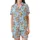 Capybara Lovers' Whimsical Cartoon Capybara Christmas Ice Skating Light Blue Seamless Pattern Satin Short-Sleeve Pajamas Set - 2