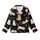Cat Lover Black Background Feline Poses Orange Tan White Cats Pink Hearts 'Cute Cat' Text Kid Satin Pajamas Set - 2