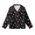 Cat Lovers' High-Contrast Black & White Stylized Minimalist Cat Face & Heart Pattern Kid Satin Pajamas Set - 2