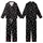 Cat Lovers' High-Contrast Black & White Stylized Minimalist Cat Face & Heart Pattern Kid Satin Pajamas Set - 1