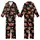 Festive Cat Lovers' Whimsical Santa Sleigh Cute Cartoon Cats White Grey Tan Golden Paw Prints Twinkling Stars Deep Black Pattern Kid Satin Pajamas Set - 1