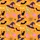 Halloween Lovers' Vibrant Pumpkin Orange Whimsical Pattern with Purple Witch Hats, Pink Brooms, Black Bats, Spiders, Cats & Gold Moons Satin Short-Sleeve Pajamas Set - 4