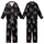 Cat Lovers' Cute Cartoon Grumpy Black Cats All-Over Pattern Golden Yellow Eyes White Mugs Kid Satin Pajamas Set - 1