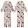 Cat Lovers' Whimsical Blush Pink Pattern with Playful Teal White Black Grey Cartoon Cats, Yarn, Paw Prints Kid Satin Pajamas Set - 1