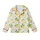 Women's Hand-Drawn Whimsical Lemon Pattern Bright Yellow Bows Green Leaves White Kid Satin Pajamas Set - 2