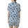 Dreamers' Whimsical Pastel Sky Blue Dark Navy Butterfly Crescent Moon Star Celestial Dust Pattern Satin Short-Sleeve Pajamas Set - 3