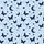 Dreamers' Whimsical Pastel Sky Blue Dark Navy Butterfly Crescent Moon Star Celestial Dust Pattern Satin Short-Sleeve Pajamas Set - 4