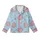 Sweet Treat Lovers' Pastel Sky Blue Kawaii Donut & Pink Heart Seamless Pattern with Happy Faces & Sprinkles Kid Satin Pajamas Set - 2