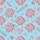 Sweet Treat Lovers' Pastel Sky Blue Kawaii Donut & Pink Heart Seamless Pattern with Happy Faces & Sprinkles Kid Satin Pajamas Set - 4