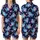 Whimsical Cat Lovers' Luminous Electric Blue Kitten Bubblegum Cosmic Dream Art Satin Short-Sleeve Pajamas Set - 1