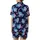 Whimsical Cat Lovers' Luminous Electric Blue Kitten Bubblegum Cosmic Dream Art Satin Short-Sleeve Pajamas Set - 3