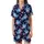 Whimsical Cat Lovers' Luminous Electric Blue Kitten Bubblegum Cosmic Dream Art Satin Short-Sleeve Pajamas Set - 2