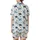 Ocean Lovers' Whimsical Cerulean Teal Navy Blue Sea Turtle Repeating Marine Life Pattern with Starfish Shells Coral Satin Short-Sleeve Pajamas Set - 3