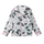 Women's Illustrative White Magnolia Deep Teal Green Leaves Pale Lavender Diagonal Stripe Botanical Pattern Kid Satin Pajamas Set - 2