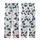 Women's Illustrative White Magnolia Deep Teal Green Leaves Pale Lavender Diagonal Stripe Botanical Pattern Kid Satin Pajamas Set - 3